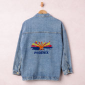 Arizona State Flag Phoenix Cityscape Phoenix Sky Denim Jacket (Hangar)