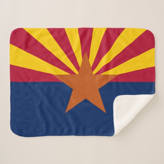 Arizona State Flag Print Patriottisch Sherpa Deken (Voorkant (horizontaal))