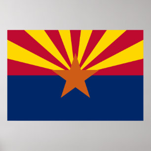 Arizona State Flag Print Poster
