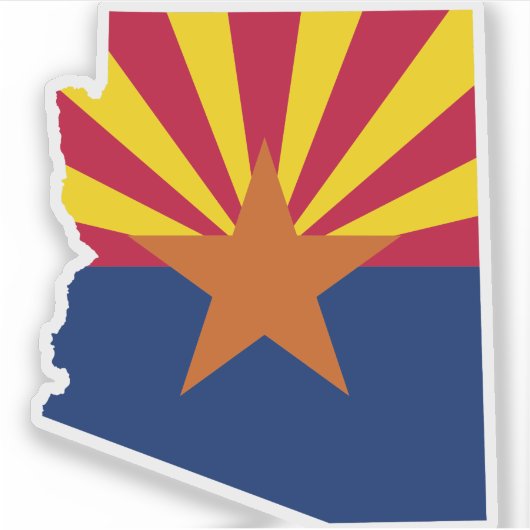 Arizona State Flag Retro Sunset Desert Vibes Sticker (Voorkant)
