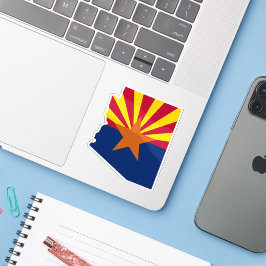 Arizona State Flag Retro Sunset Desert Vibes Sticker