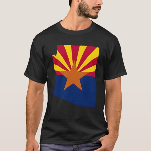 Arizona State Flag Retro Sunset Desert Vibes T-shirt (Voorkant)