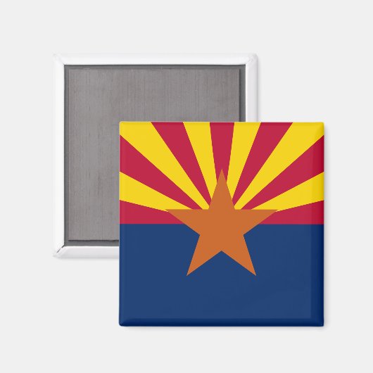 Arizona State Flag Square Magnet (Voorkant / Achterkant)