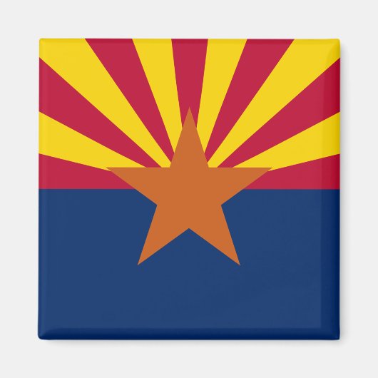 Arizona State Flag Square Magnet (Voorkant)