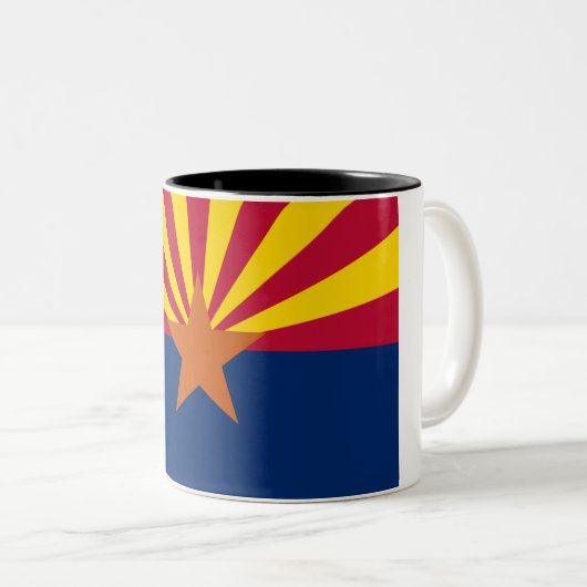 Arizona State Flag Two-Tone Coffee Mok (Voorkant rechts)