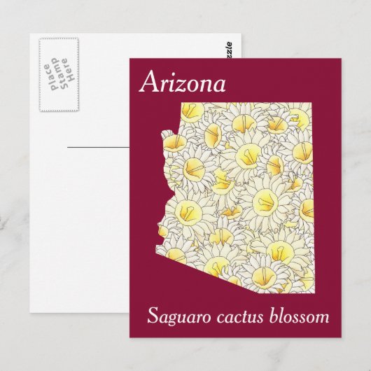 Arizona State Flower Collage Map Briefkaart (Voorkant / Achterkant)