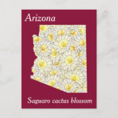 Arizona State Flower Collage Map Briefkaart (Voorkant)