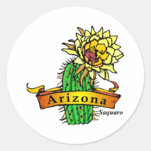 Arizona State Flower - Saguaro Ronde Sticker