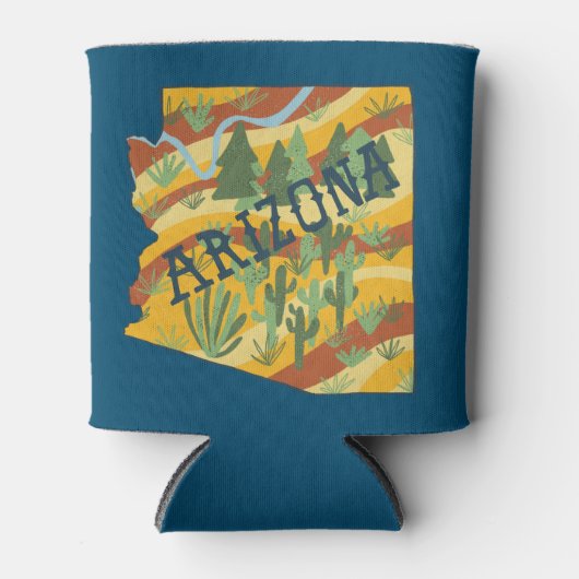 Arizona State Illustrated Map Blikjeskoeler (Voorkant)