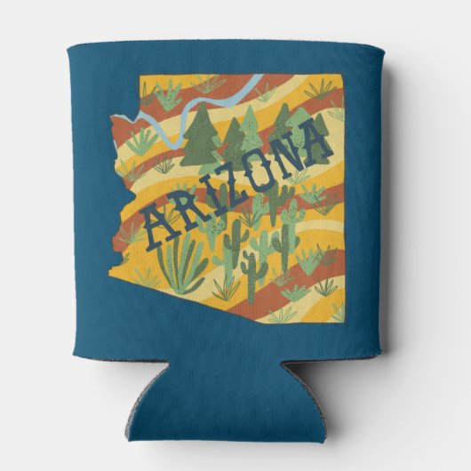 Arizona State Illustrated Map Blikjeskoeler (Achterkant)