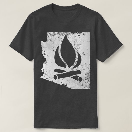 Arizona State Kaart Camping Camp Fire Camper Uitst T-shirt (Design voorkant)