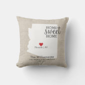 Arizona State Love Home Sweet Home Custom Map Kussen (Voorkant)