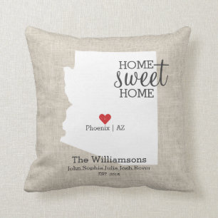 Arizona State Love Home Sweet Home Custom Map Kussen