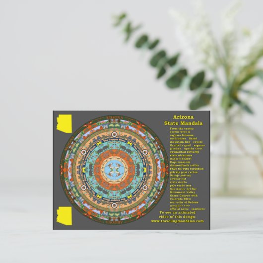 Arizona State Mandala Briefkaart (Staand voorkant)
