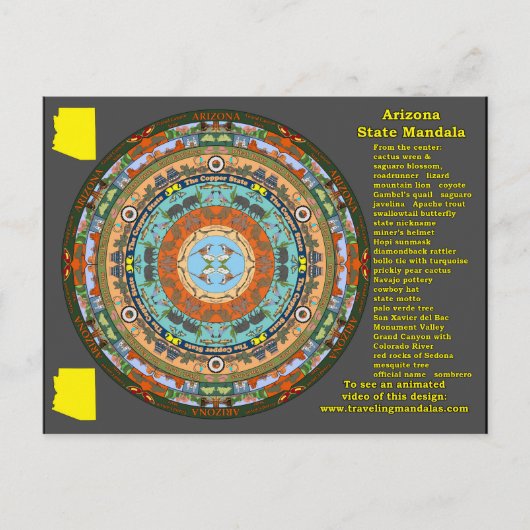Arizona State Mandala Briefkaart (Voorkant)