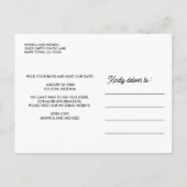 ARIZONA State Map Destination Wedding - ENIGE KLEU Aankondigingskaart (Achterkant)