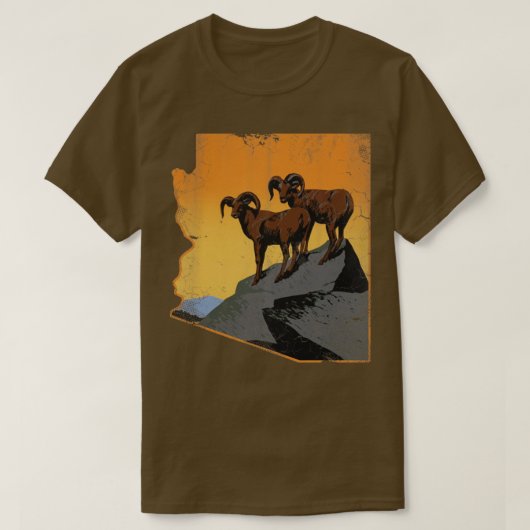 Arizona State Map Longhorns Rams Fade T-shirt (Design voorkant)
