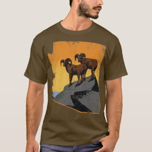 Arizona State Map Longhorns Rams  Fade T-shirt