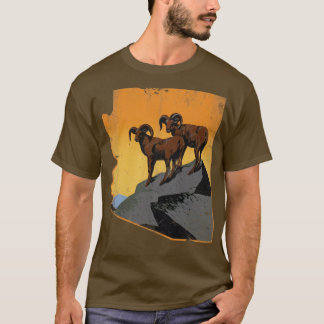 Arizona State Map Longhorns Rams  Fade T-shirt