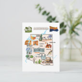 Arizona State Map met Toeristische bestemmingen Briefkaart (Staand voorkant)