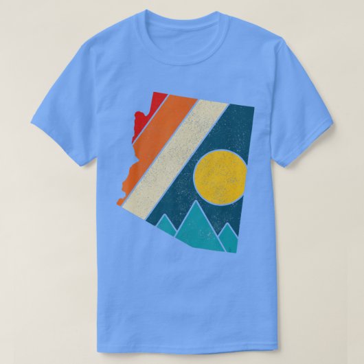 Arizona State Map Mountains Hiker Camping T-shirt (Design voorkant)