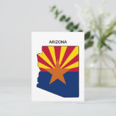 Arizona State Map State Flag Briefkaart (Staand voorkant)