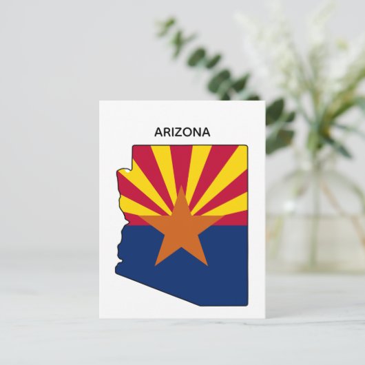 Arizona State Map State Flag Briefkaart (Staand voorkant)