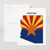 Arizona State Map State Flag Briefkaart (Voorkant / Achterkant)