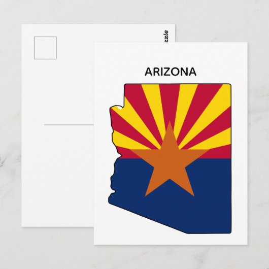 Arizona State Map State Flag Briefkaart (Voorkant / Achterkant)