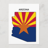 Arizona State Map State Flag Briefkaart (Voorkant)