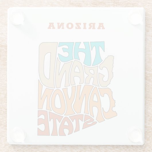 Arizona State Nickname Word Art Glazen Onderzetter (Achterkant)