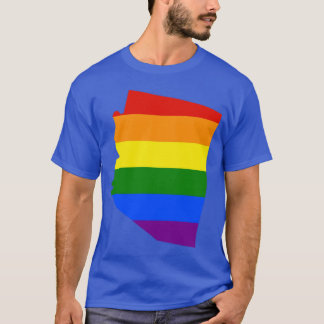 Arizona State Outline Pride Flag T-shirt