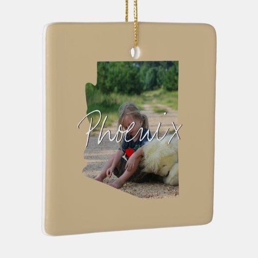 Arizona State Photo insert en plaatsnaam - Vul Keramisch Ornament (Rechts)