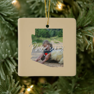 Arizona State Photo insert en plaatsnaam - Vul Keramisch Ornament