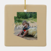 Arizona State Photo insert en plaatsnaam - Vul Keramisch Ornament (Achterkant)