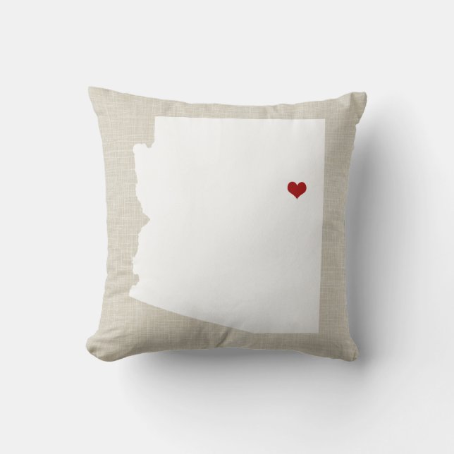Arizona State Pillow Faux Linen gepersonaliseerd Kussen (Voorkant)