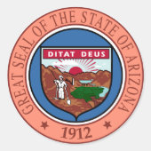 Arizona State Seal Ronde Sticker (Voorkant)