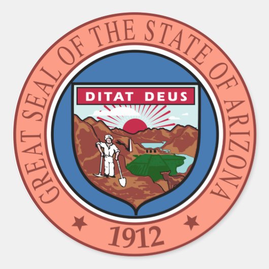 Arizona State Seal Ronde Sticker (Voorkant)