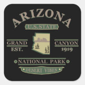Arizona State Sedona Nationaal park Grand Canyon Vierkante Sticker (Voorkant)