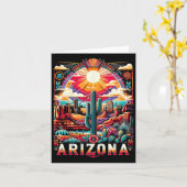 Arizona State Shirt Az Retro Desert Cactus familie Kaart (Gele Bloem)