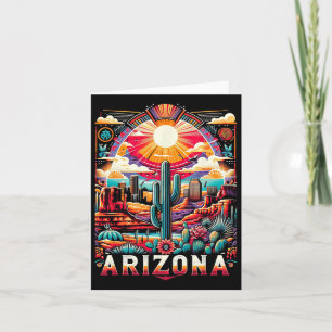 Arizona State Shirt Az Retro Desert Cactus familie Kaart