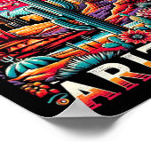 Arizona State Shirt Az Retro Desert Cactus familie Poster (Hoek)