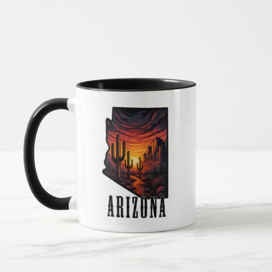 Arizona State Tattoo Style Desert Sunset $ Cactus Mok (Links)