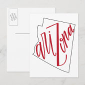 Arizona | State Typografie Design Briefkaart (Voorkant / Achterkant)
