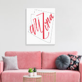 Arizona | State Typografie Design Canvas Afdruk (Insitu (Woonkamer))