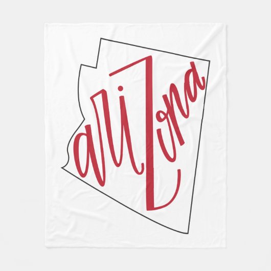 Arizona | State Typografie Design Fleece Deken (Voorkant)