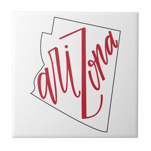 Arizona | State Typografie Design Tegeltje (Voorkant)