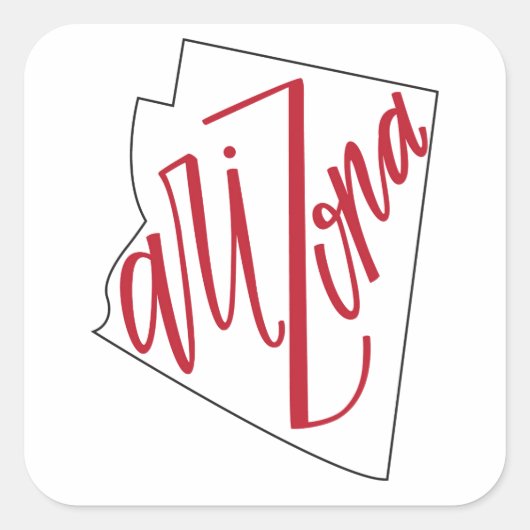 Arizona | State Typografie Design Vierkante Sticker (Voorkant)
