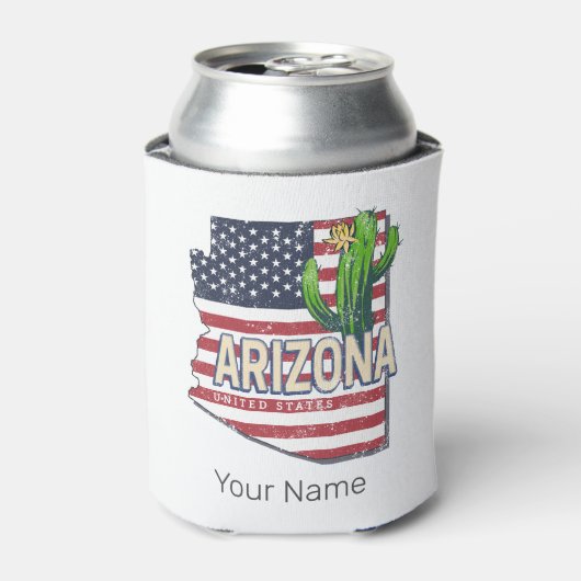 Arizona State Verenigde Staten Retro Kaart  Vereni Blikjeskoeler (Blikje Voorkant)