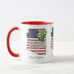 Arizona State Verenigde Staten Retro Kaart Vereni Mok